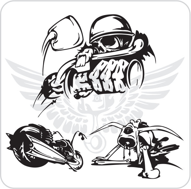 向量集-自行车符号。图片下载