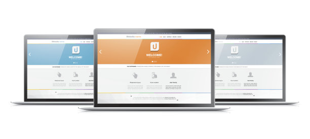 三台显示现代网页开发编码网站的笔记本电脑图片下载