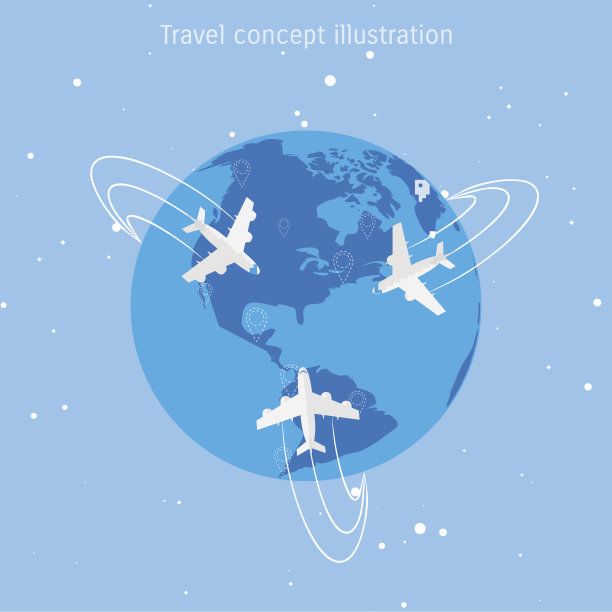 世界旅行概念插图。图片下载