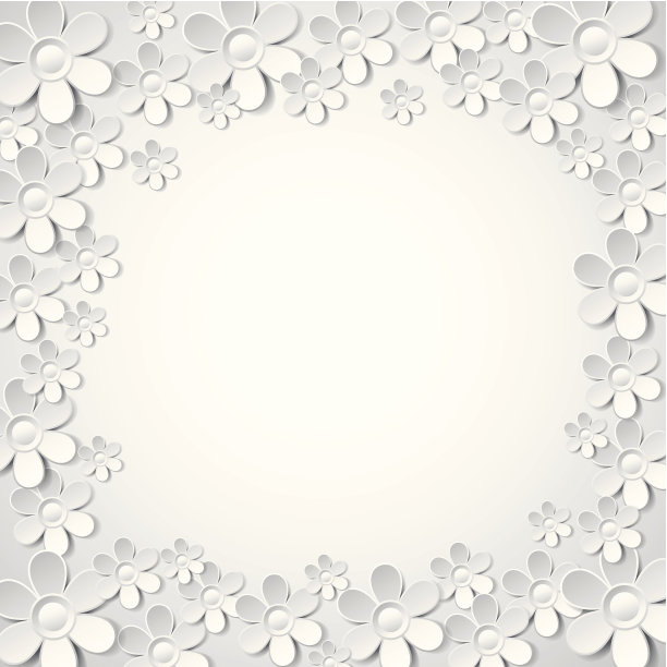 白色的情人节背景与许多花图片下载