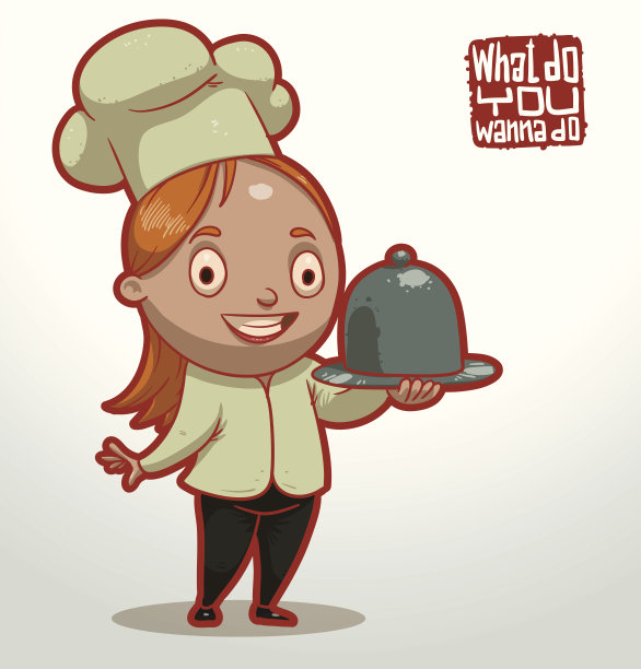 工作的插图，孩子，厨师图片下载