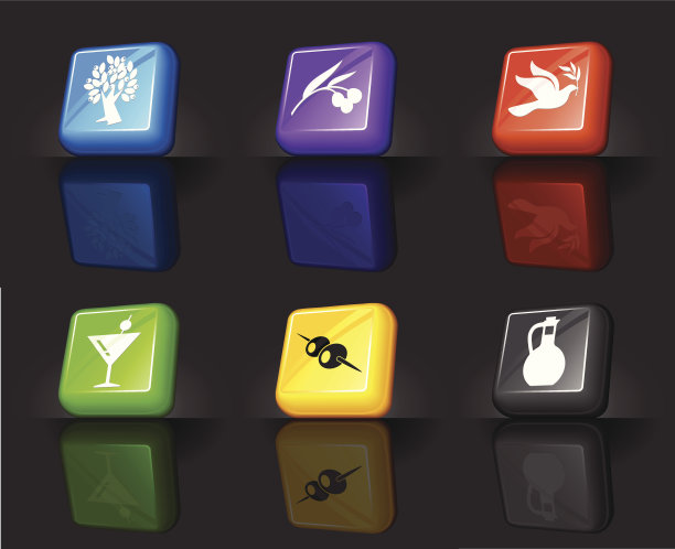 橄榄树和水果互联网版税免费矢量图标集图片下载