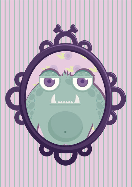 可爱的怪物在框架。图片下载