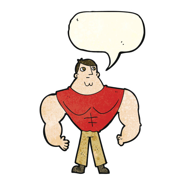 卡通健身器与讲话气泡图片下载