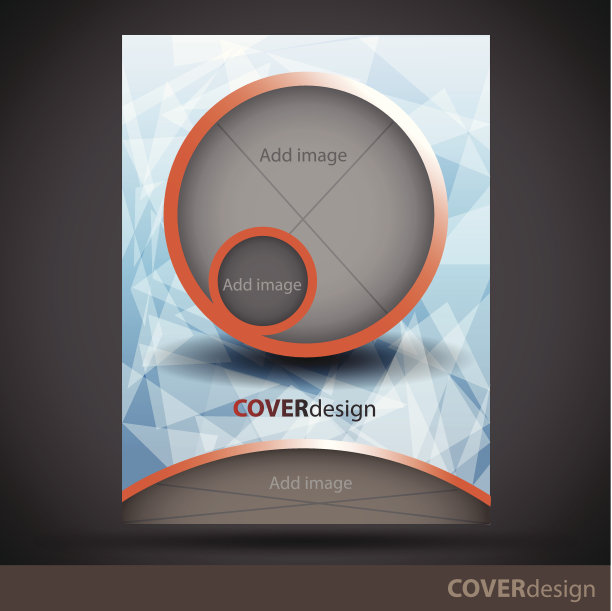 矢量宣传册，传单，封面设计模板与白色三角形图片下载