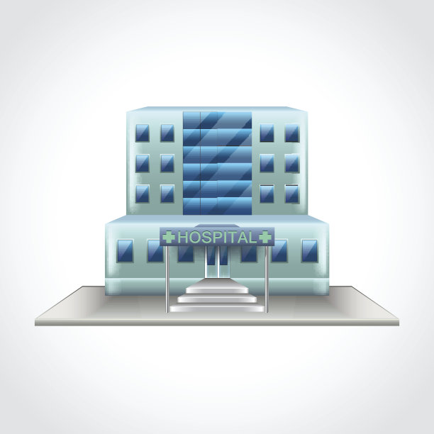 医院建筑孤立矢量图图片下载