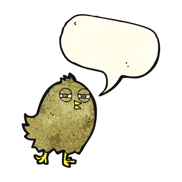 有趣的卡通鸟与语音泡泡图片下载