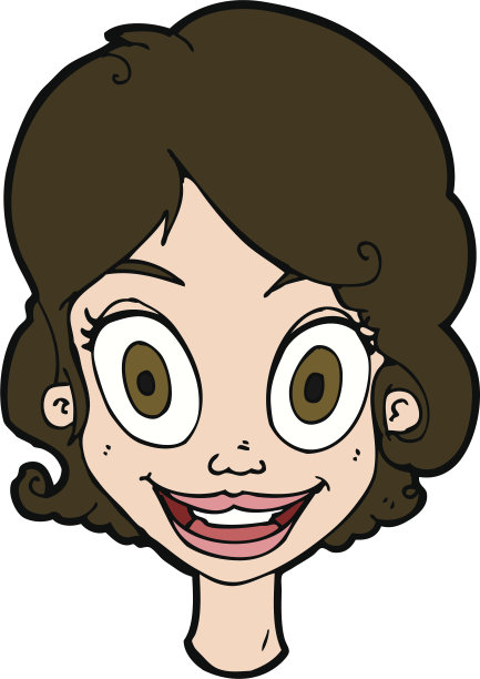 卡通快乐的女人图片下载