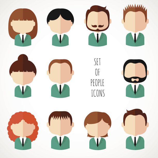 一组穿着西装的男女的无脸化身图片下载