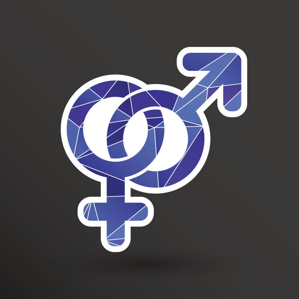 男性和女性标志孤立在白色背景图片下载