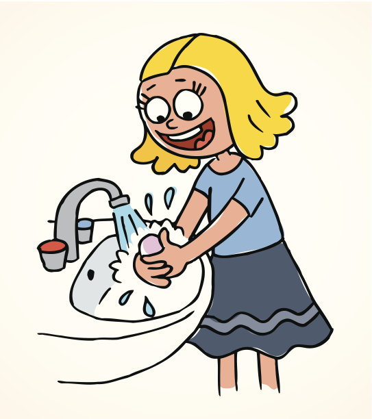 小女孩洗手图片下载
