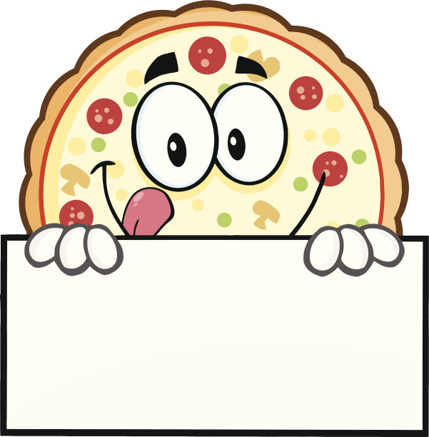 空白标志上的有趣披萨图片下载