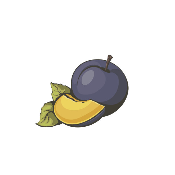 有机食品的图标李子。矢量插图。图片下载