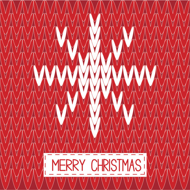 针织毛衣矢量红色图案与字雪花。C快乐图片下载