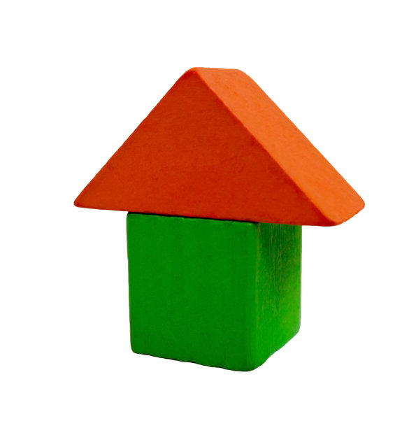 房子用砖砌成，积木孤立图片下载