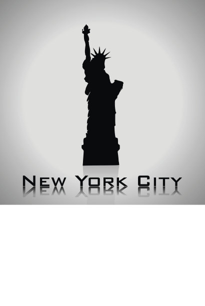 自由女神像纽约的地标向量图片下载