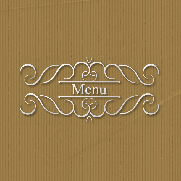 书法花艺图案设计，复古图案标志图片下载