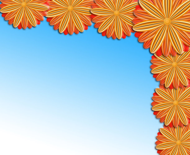 从棕色的花在蓝色的背景图片下载