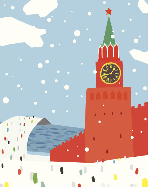 莫斯科克里姆林宫的冬季景象图片下载