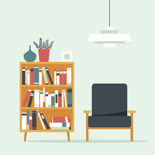 书柜和扶手椅内部图片下载