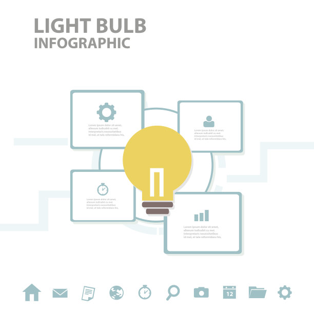 灯泡信息图表演示模板图片下载
