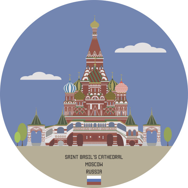 圣巴西尔大教堂的上空。莫斯科,俄罗斯图片下载