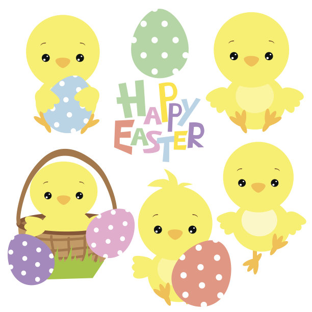 复活节鸡矢量图图片下载