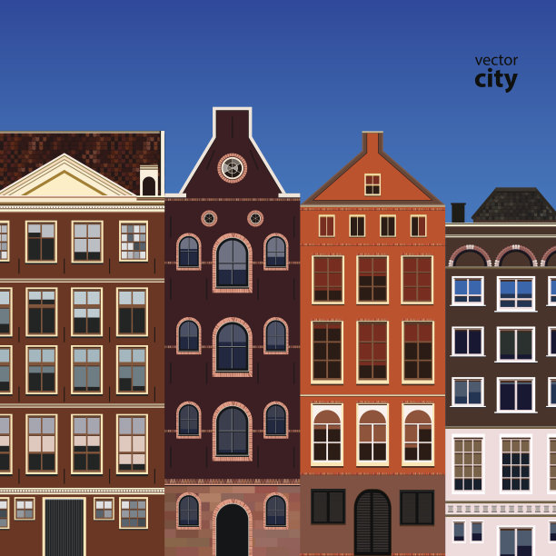 抽象老房子的街道图片下载