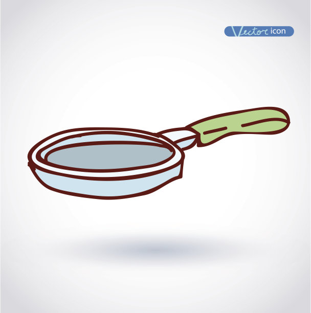 煎锅孤立，矢量插图。图片下载