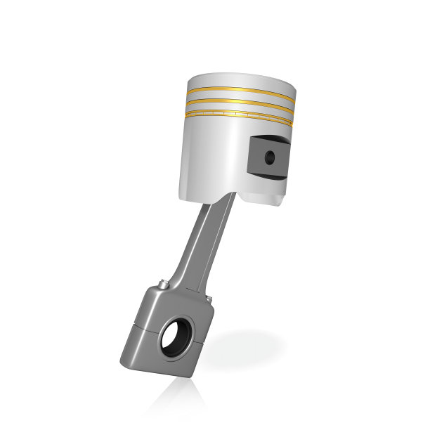 活塞和控制棒在白色隔离背景图片下载