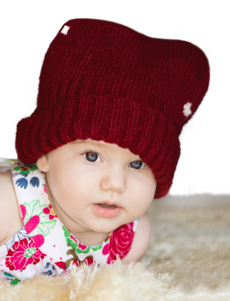 红头巾婴儿-形象股票图片下载