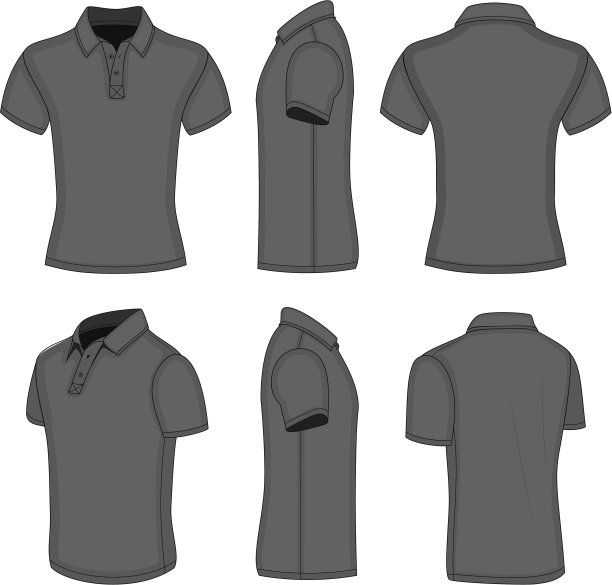 男士黑色短袖polo衫图片下载