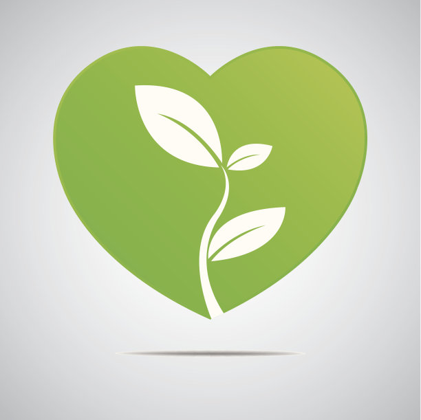 绿叶中的心图片下载