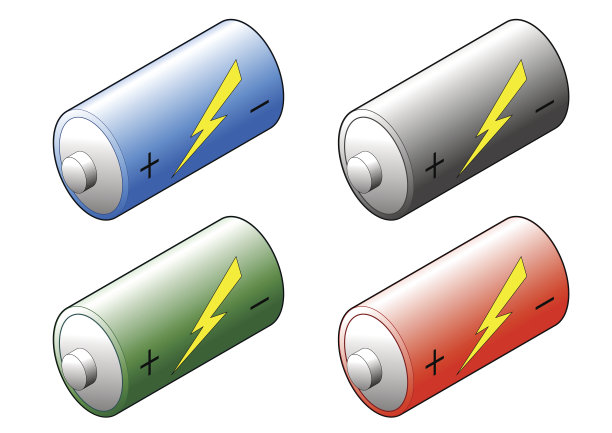 等距电池- 4种颜色图片下载