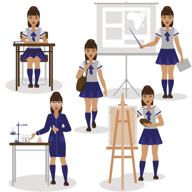 学校里的女孩图片下载