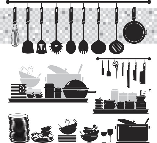 向量的厨房工具图片下载