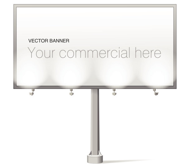 大型空，白色矢量广告牌屏幕为您的广告图片下载