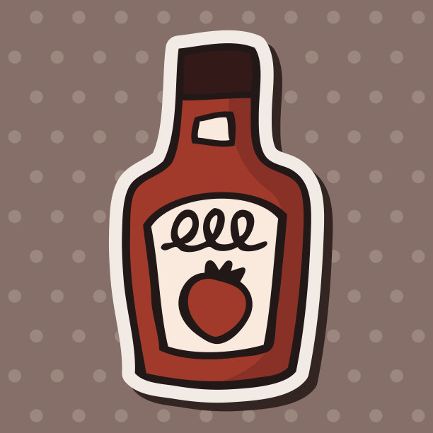 番茄酱平图标元素，eps10图片下载