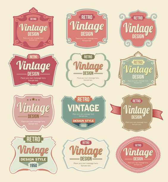 复古矢量标签集图片下载