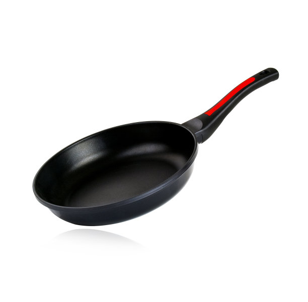 黑色煎锅孤立在白色背景上图片下载