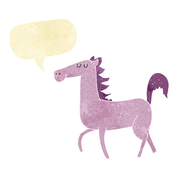 卡通马与讲话气泡图片下载