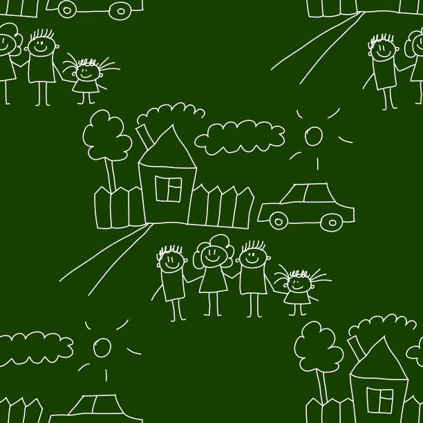 黑板上。学校。无缝的矢量模式图片下载