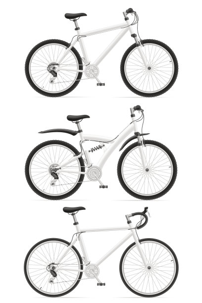 设置图标运动自行车矢量插图图片下载