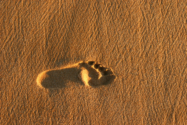 沙滩上的脚印图片下载