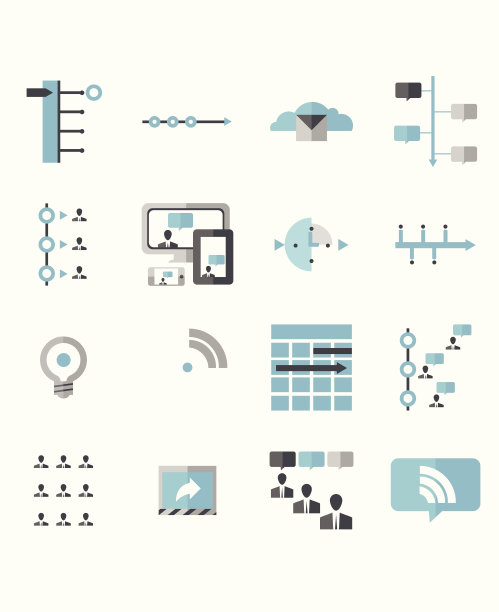 现代社交媒体时间轴图标图片下载