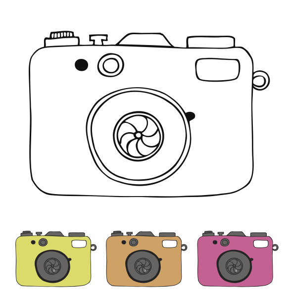 矢量插图孤立的相机在复古风格图片下载