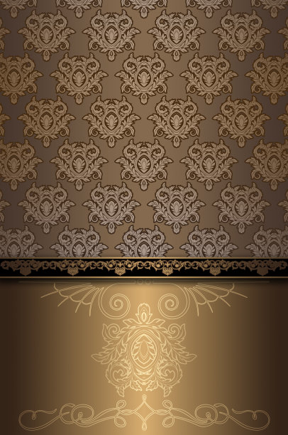 黄金复古的邀请卡设计。图片下载