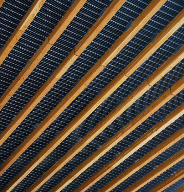 现代木梁和钢图片下载