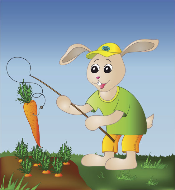 兔子钓鱼胡萝卜图片下载