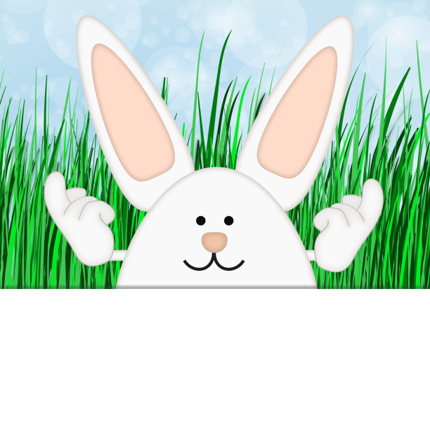 复活节兔子卡通插图广告空间图片下载